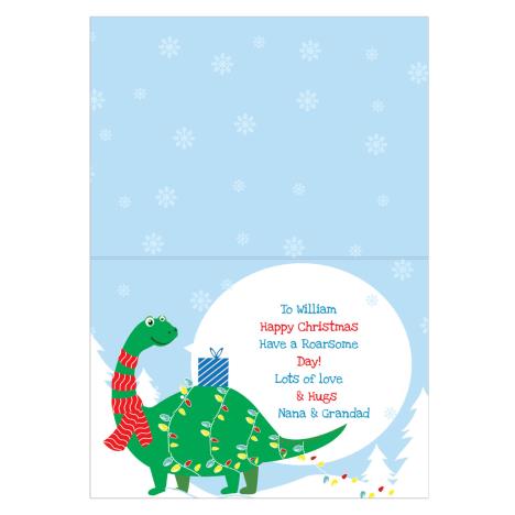 Personalised Dinosaur Have a Roarsome Christmas Card Extra Image 3